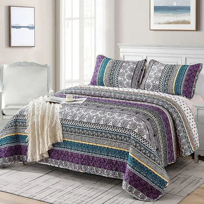 All Season Boho Chic 3 Piece Quilt Sets