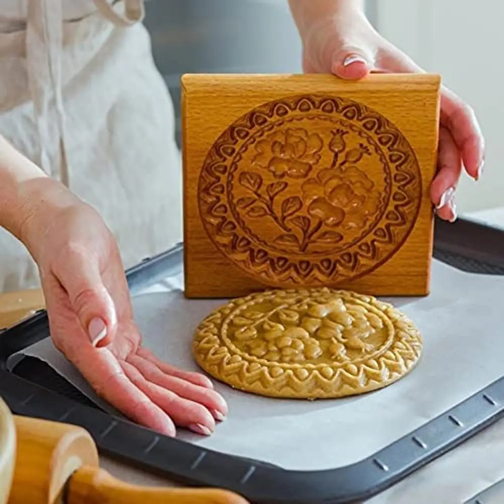 Wooden Shortbread Cookie Mold