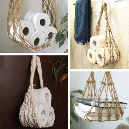 Hand Woven Bathroom Paper Decorative Storage Net