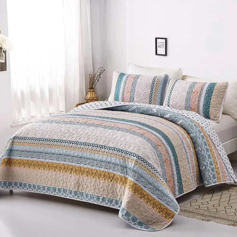 All Season Boho Chic 3 Piece Quilt Sets