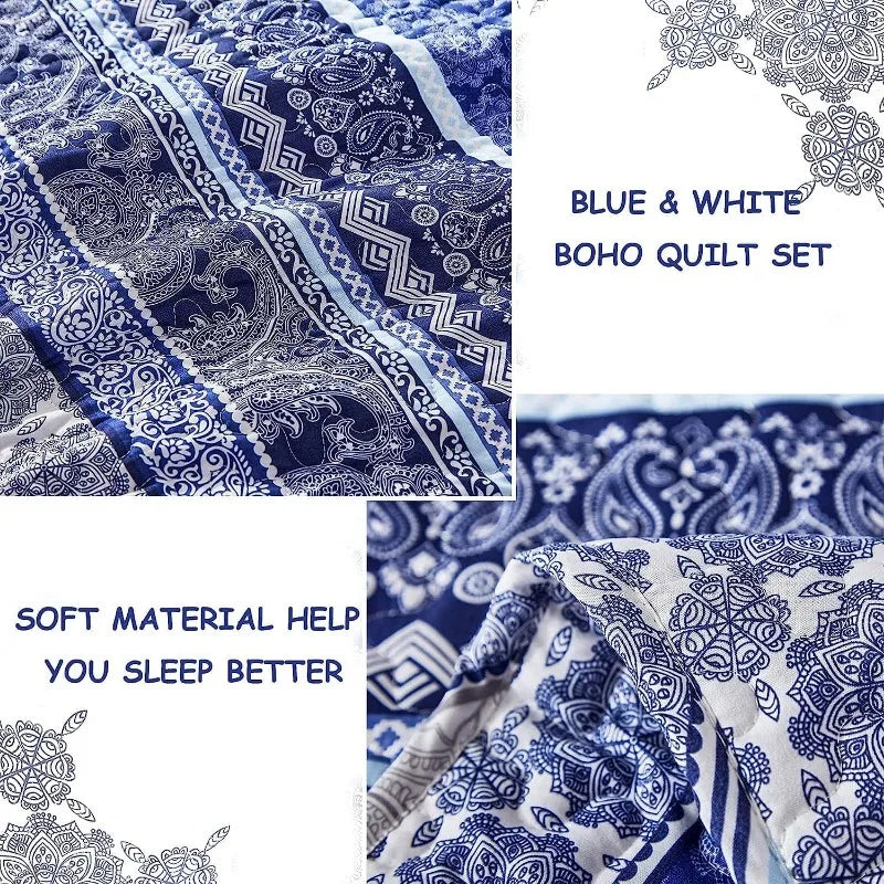 All Season Boho Chic 3 Piece Quilt Sets