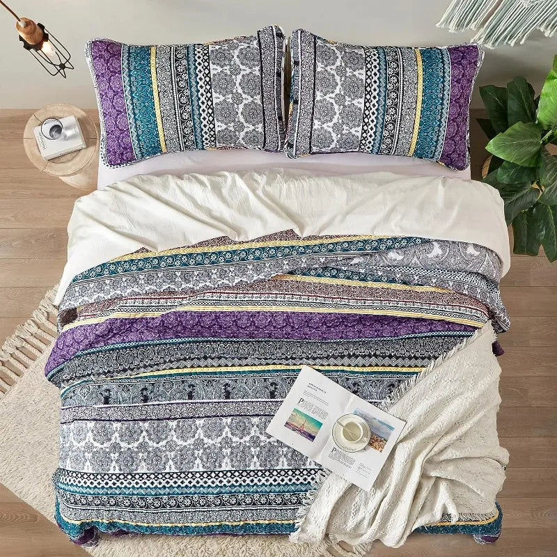 All Season Boho Chic 3 Piece Quilt Sets