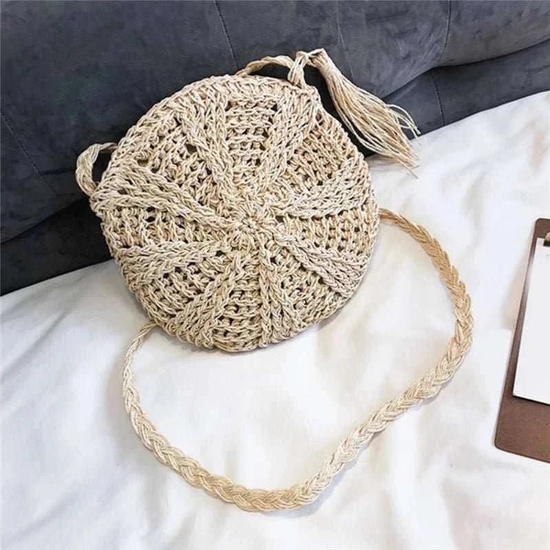 Casual Round Woven Handbag