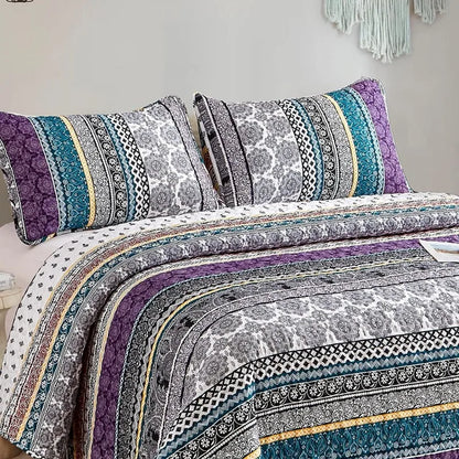 All Season Boho Chic 3 Piece Quilt Sets