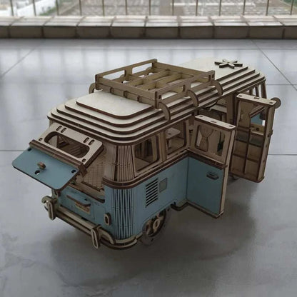 3D Wooden Retro Camper Van Jigsaw Puzzle