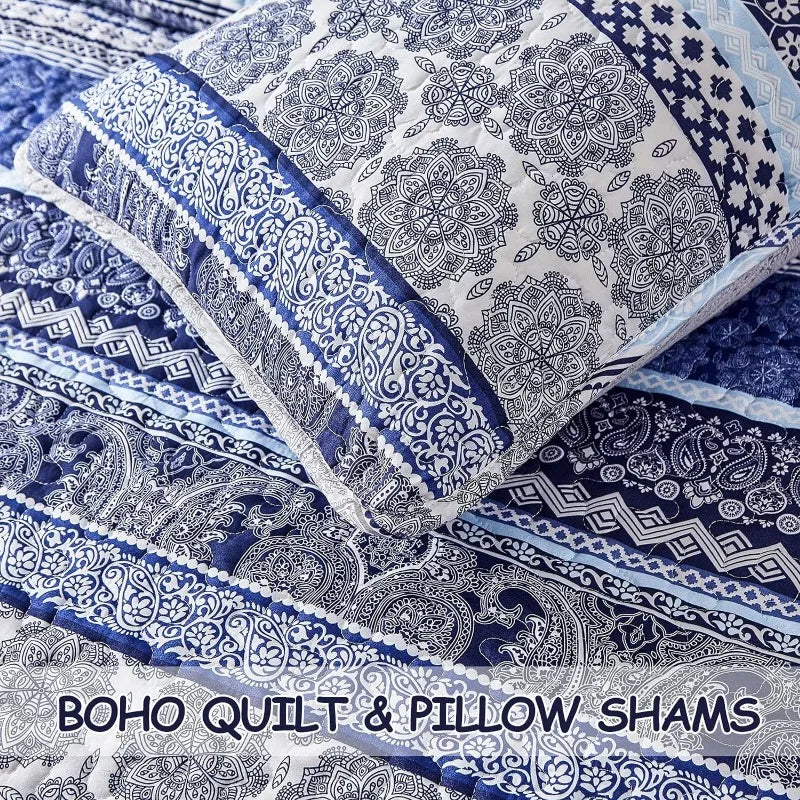 All Season Boho Chic 3 Piece Quilt Sets