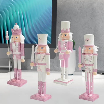 Pink Glitter Wooden Nutcracker Solider