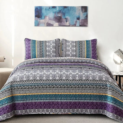 All Season Boho Chic 3 Piece Quilt Sets