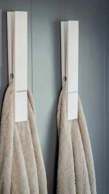 Giant Wooden Clothespin Bathroom Towel Holder