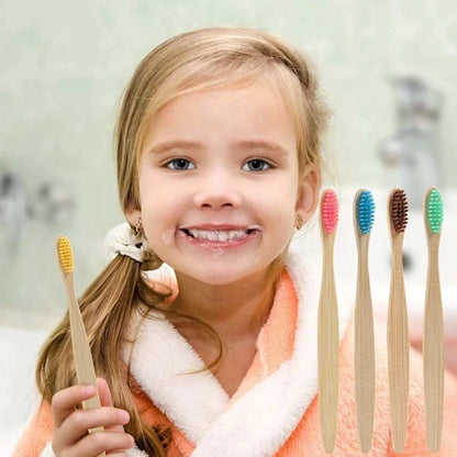 Bamboo Soft Charcoal Bristle Toothbrushes for Kids