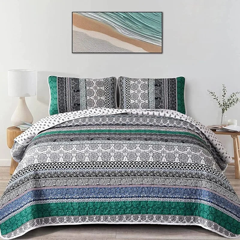 All Season Boho Chic 3 Piece Quilt Sets