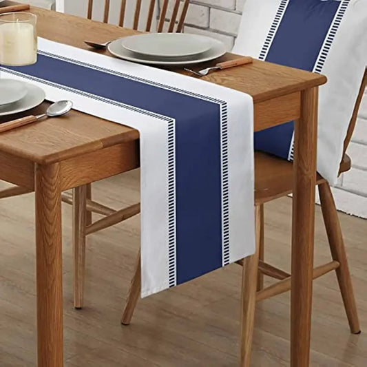 Blue Classic Stiped Linen Table Runners