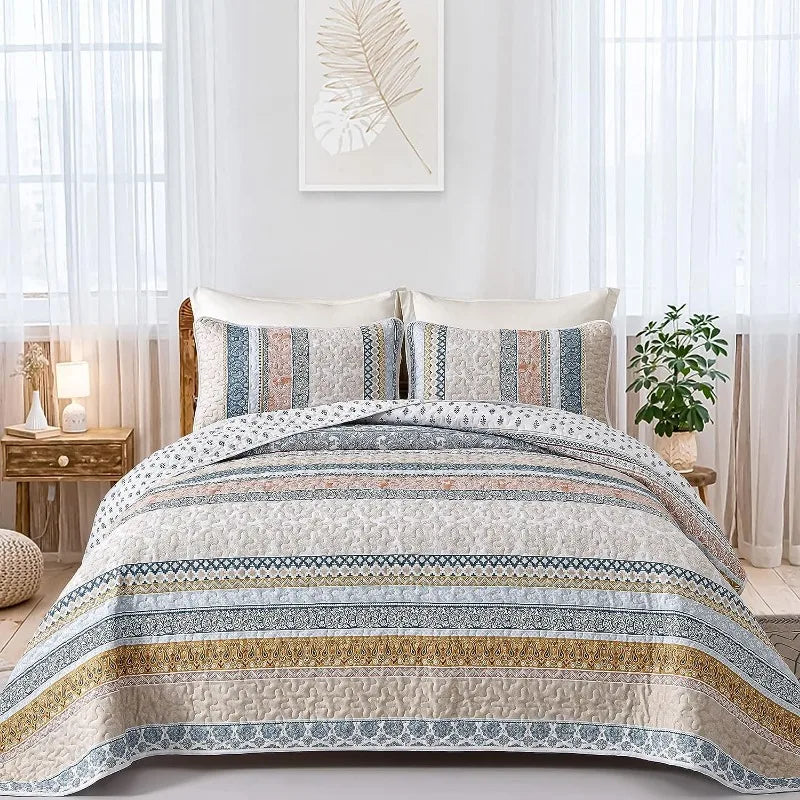 All Season Boho Chic 3 Piece Quilt Sets