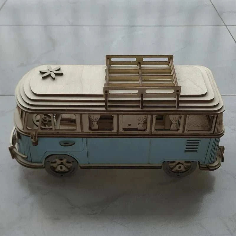 3D Wooden Retro Camper Van Jigsaw Puzzle