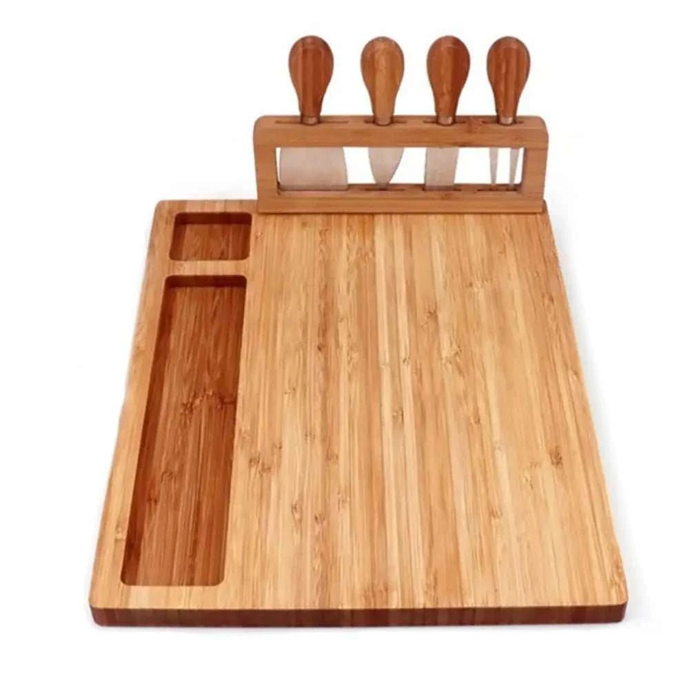 Bamboo Cutting Board / Cheese Platter with Cutlery