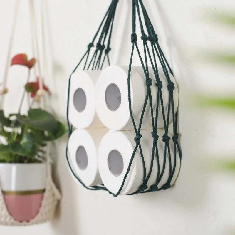 Hand Woven Bathroom Paper Decorative Storage Net