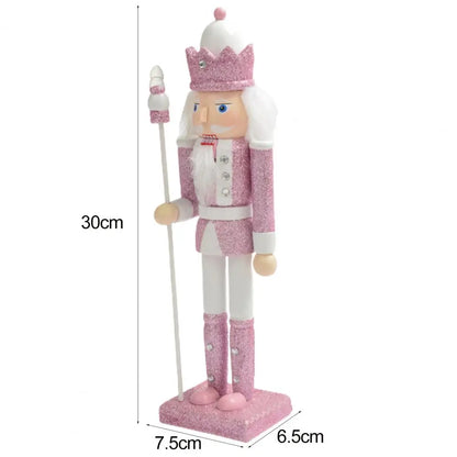 Pink Glitter Wooden Nutcracker Solider