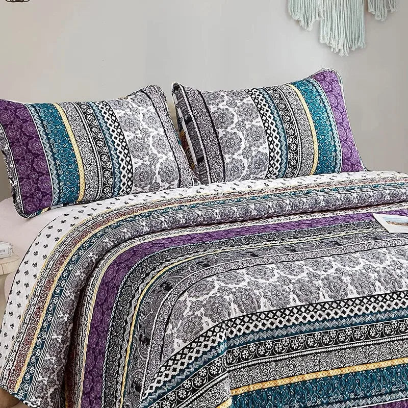 All Season Boho Chic 3 Piece Quilt Sets