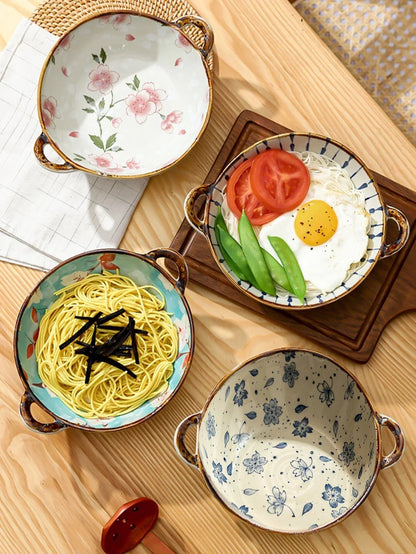 Floral Japanese Noodle Bowl