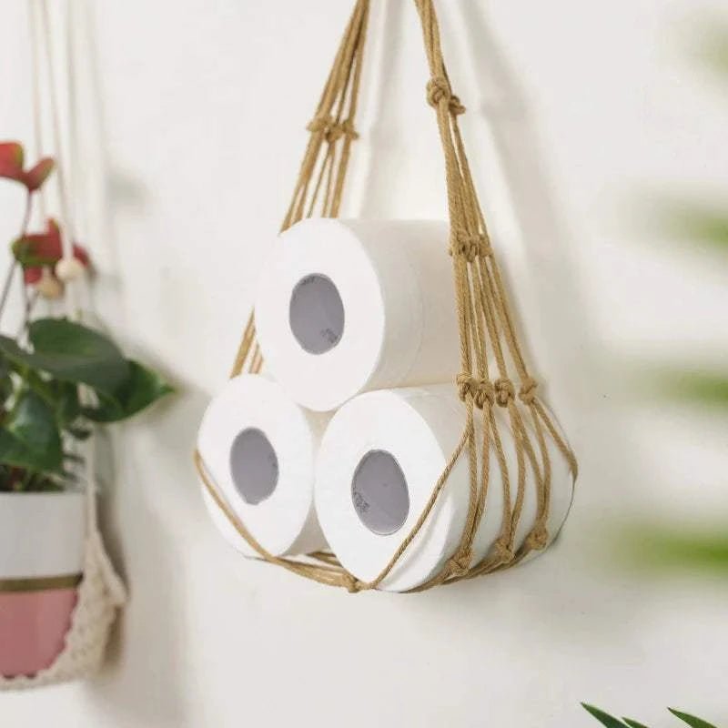 Hand Woven Bathroom Paper Decorative Storage Net