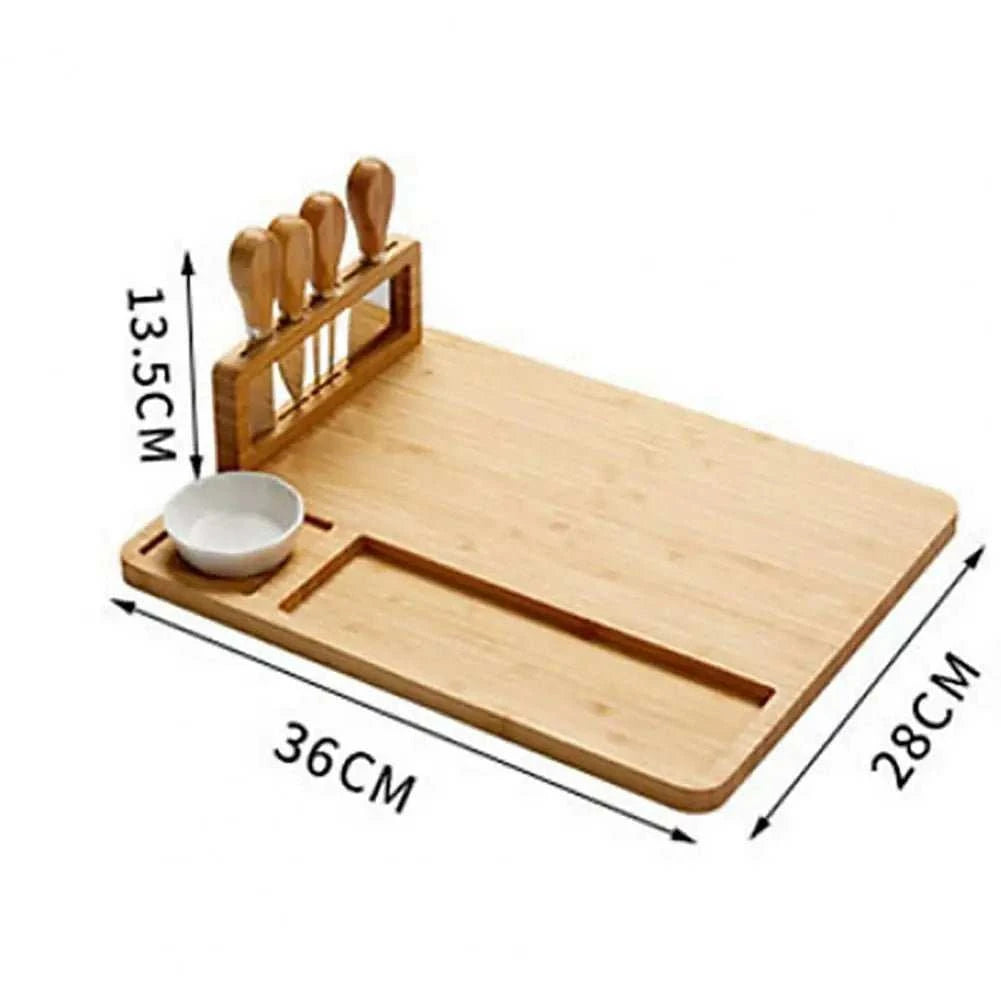 Bamboo Cutting Board / Cheese Platter with Cutlery