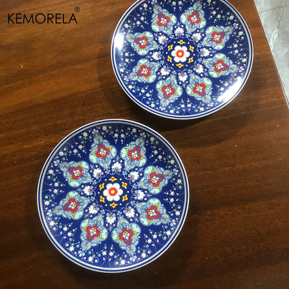 Colorful Bohemian 6 Pc Ceramic Plate Set