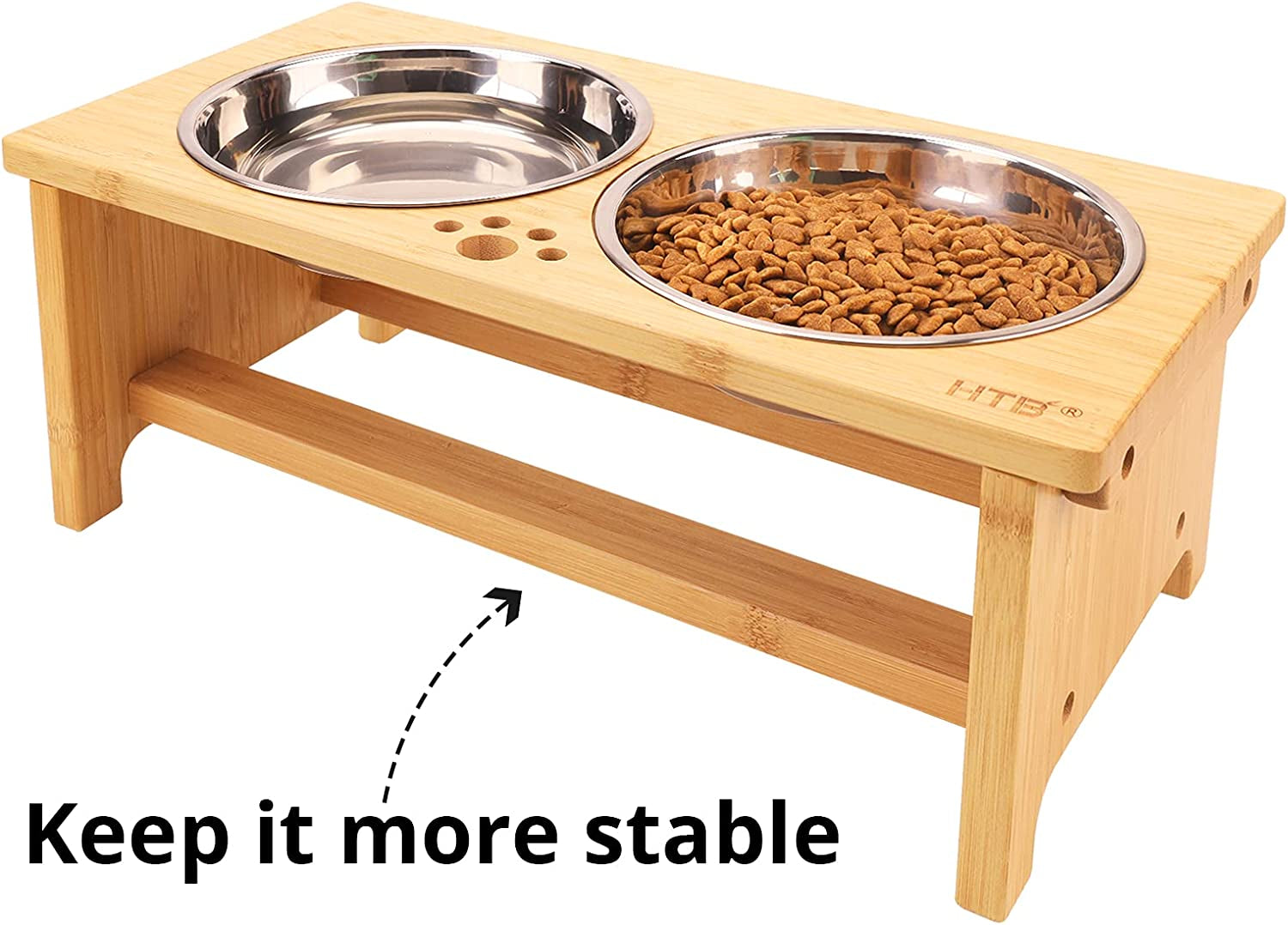 Elevated Dog Bowls,Raised Dog Bowl Stand with 2 Stainless Steel Bowls,Elevated Raised Dog Bowls for Large Medium Small Sized Dogs