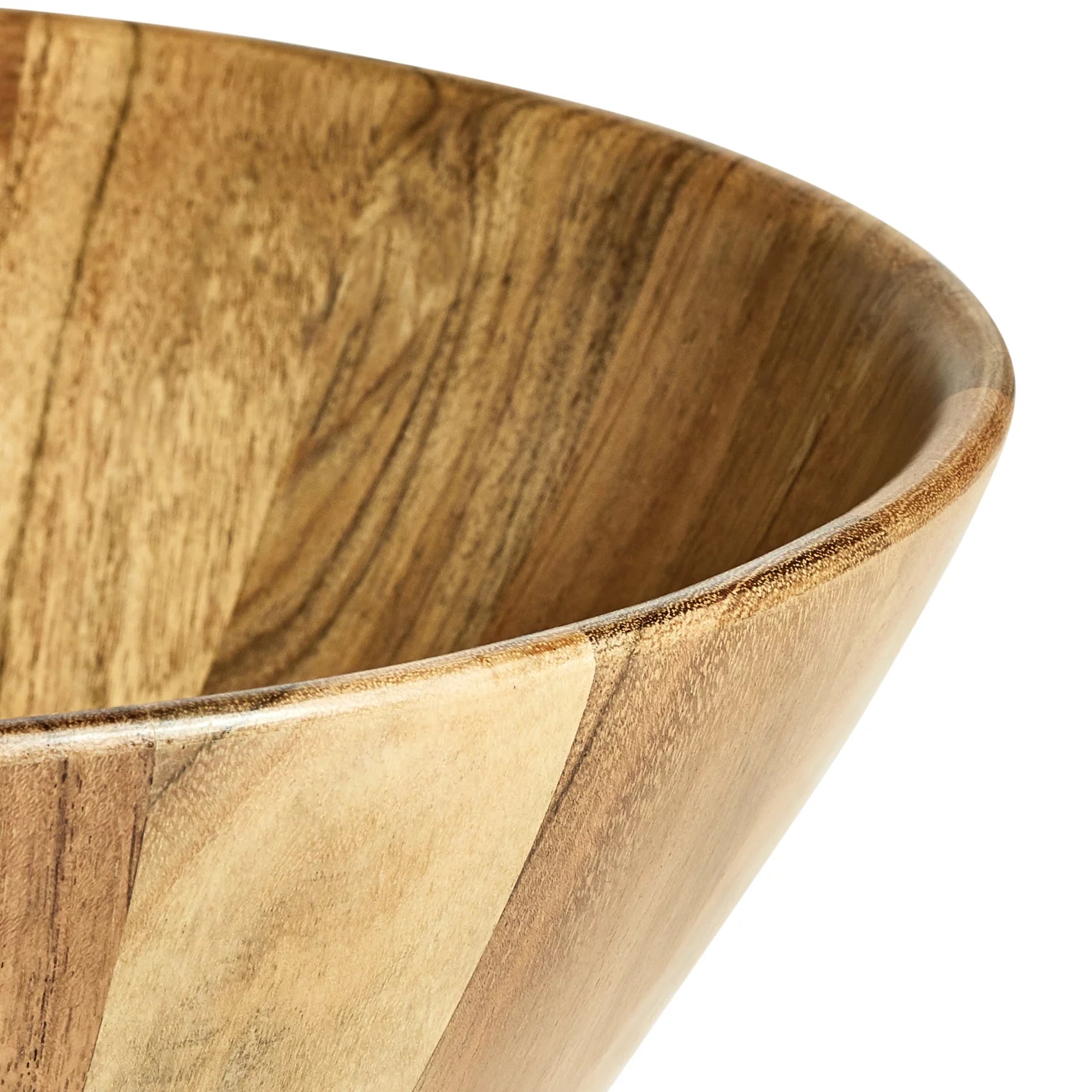 - Acacia Wood Large Angled Bowl, Natural Finish