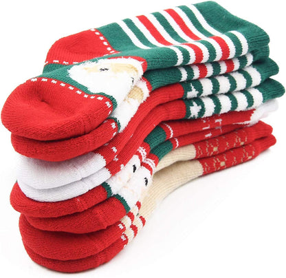 Kids Winter Socks Boys Warm Socks Thick Cotton Thermal Crew Socks for Boys 6 Pairs