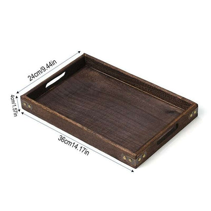 Wooden Rectangular Tea Tray Wood Tray Serving Tray Pallet Tea Cup Tray Wooden Hotel Dinner Plate Kitchen Storage Organization