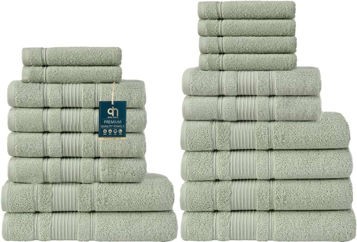 6-Piece Bath Towels Set, 100% Turkish Cotton Premium Quality Bathroom Towels, Soft and Absorbent Turkish Towels, Set Includes 2 Bath Towels, 2 Hand Towels and 2 Washcloths (Grey)