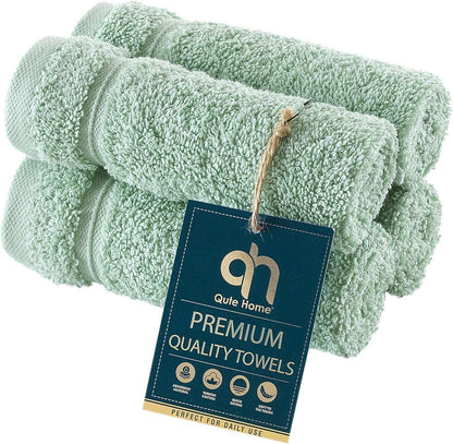 6-Piece Bath Towels Set, 100% Turkish Cotton Premium Quality Bathroom Towels, Soft and Absorbent Turkish Towels, Set Includes 2 Bath Towels, 2 Hand Towels and 2 Washcloths (Grey)