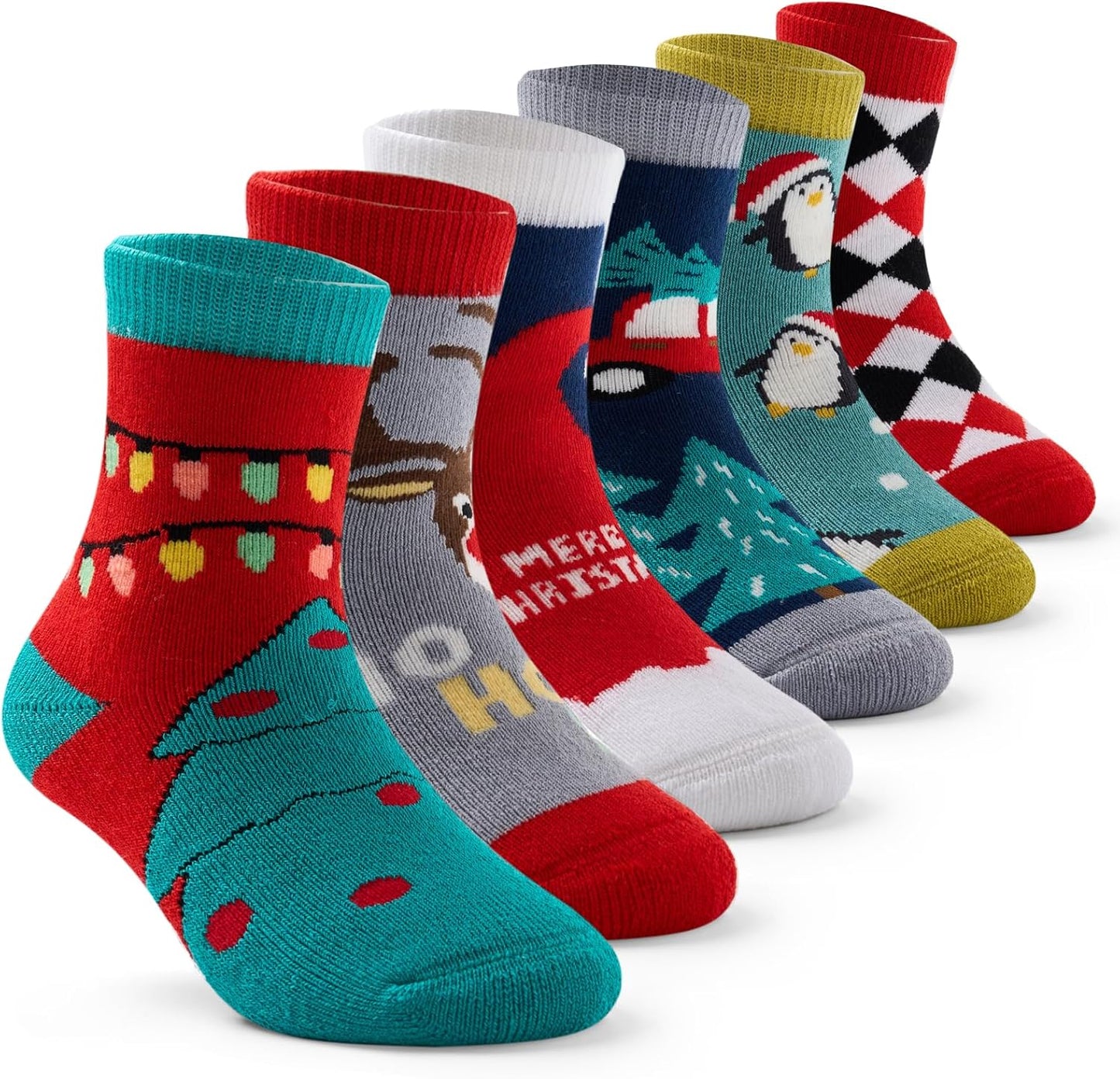 Kids Winter Socks Boys Warm Socks Thick Cotton Thermal Crew Socks for Boys 6 Pairs