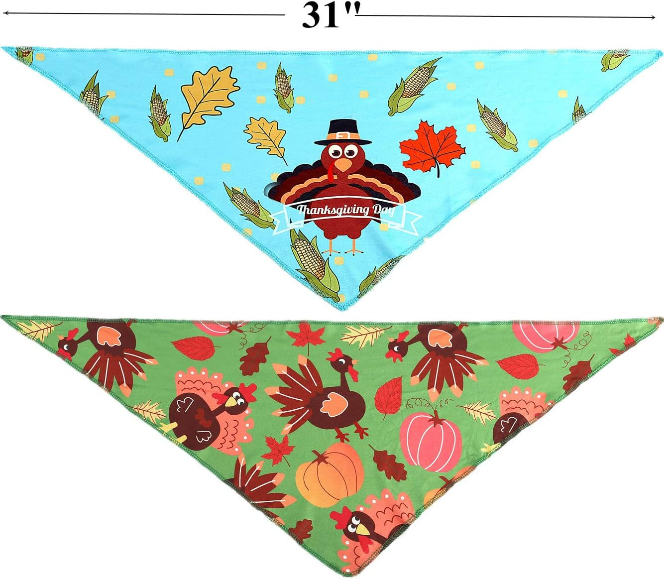 4 Pack Thanksgiving Dog Bandana,Pumpkin Turkry Bandanas for Dogs,Triangle Bibs Pet Scarf