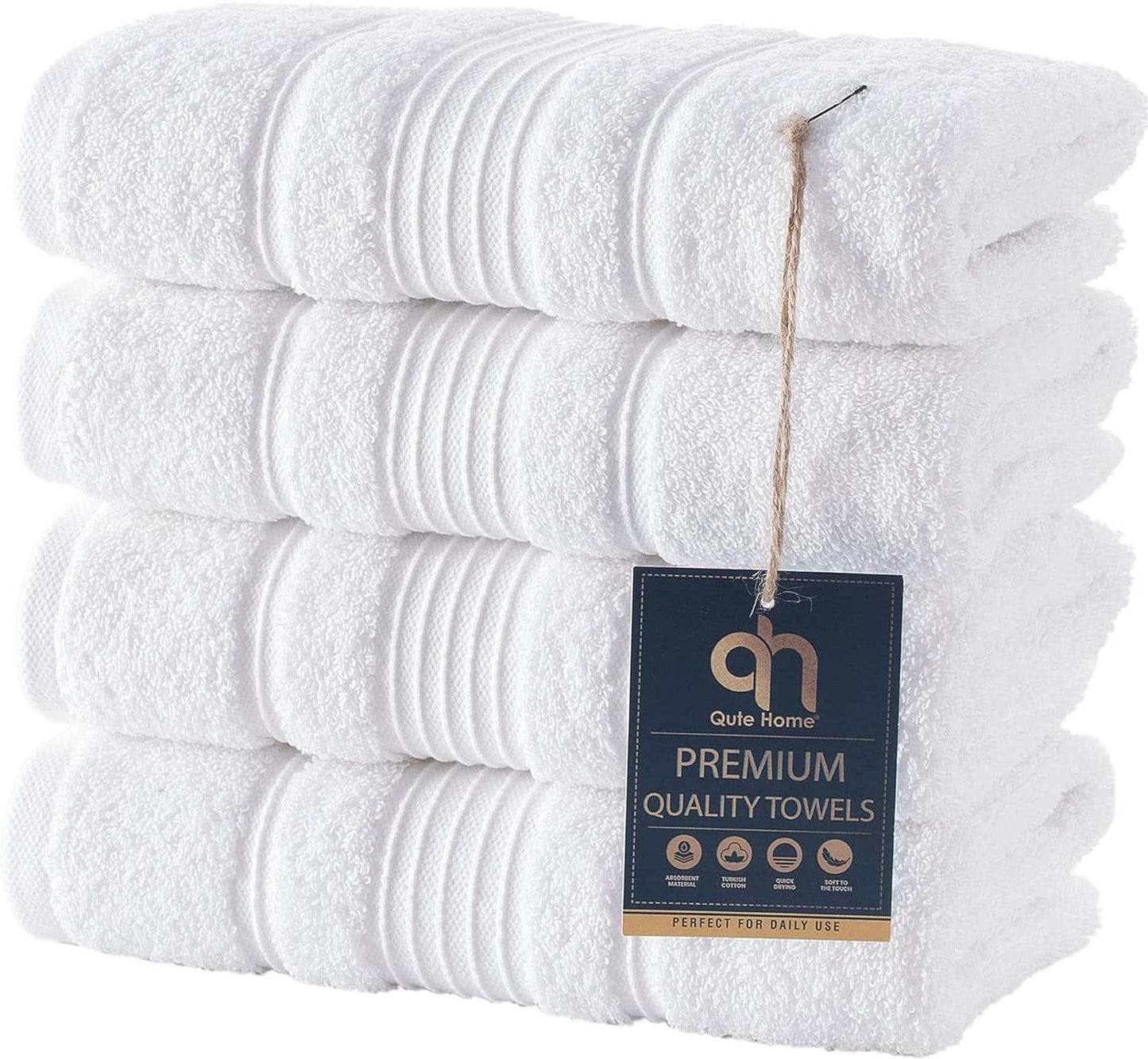 6-Piece Bath Towels Set, 100% Turkish Cotton Premium Quality Bathroom Towels, Soft and Absorbent Turkish Towels, Set Includes 2 Bath Towels, 2 Hand Towels and 2 Washcloths (Grey)